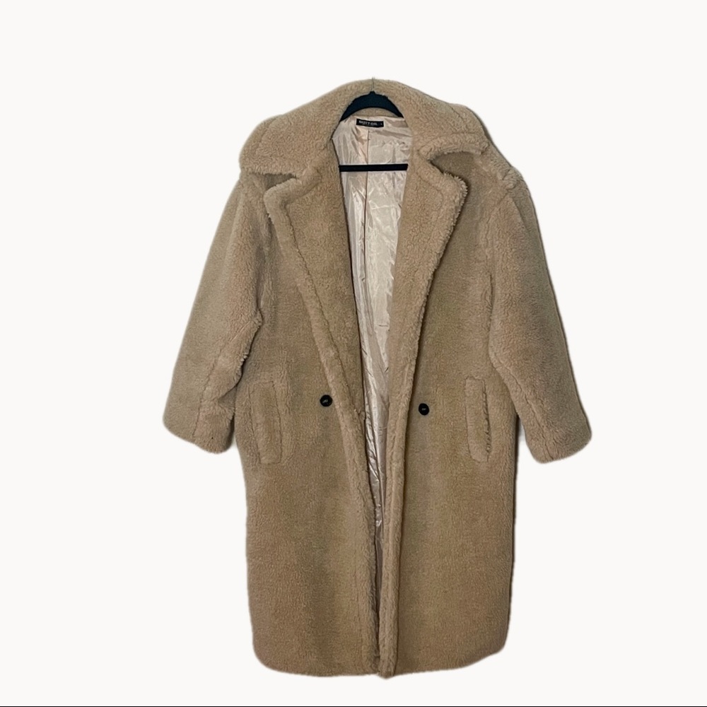 Teddy Or Not Faux Shearling Longline Coat